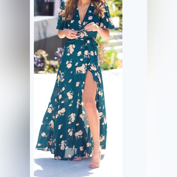 Privacy Please Plaza Kimono Dress in Sequoia Green SMALL - Picture 2 of 7